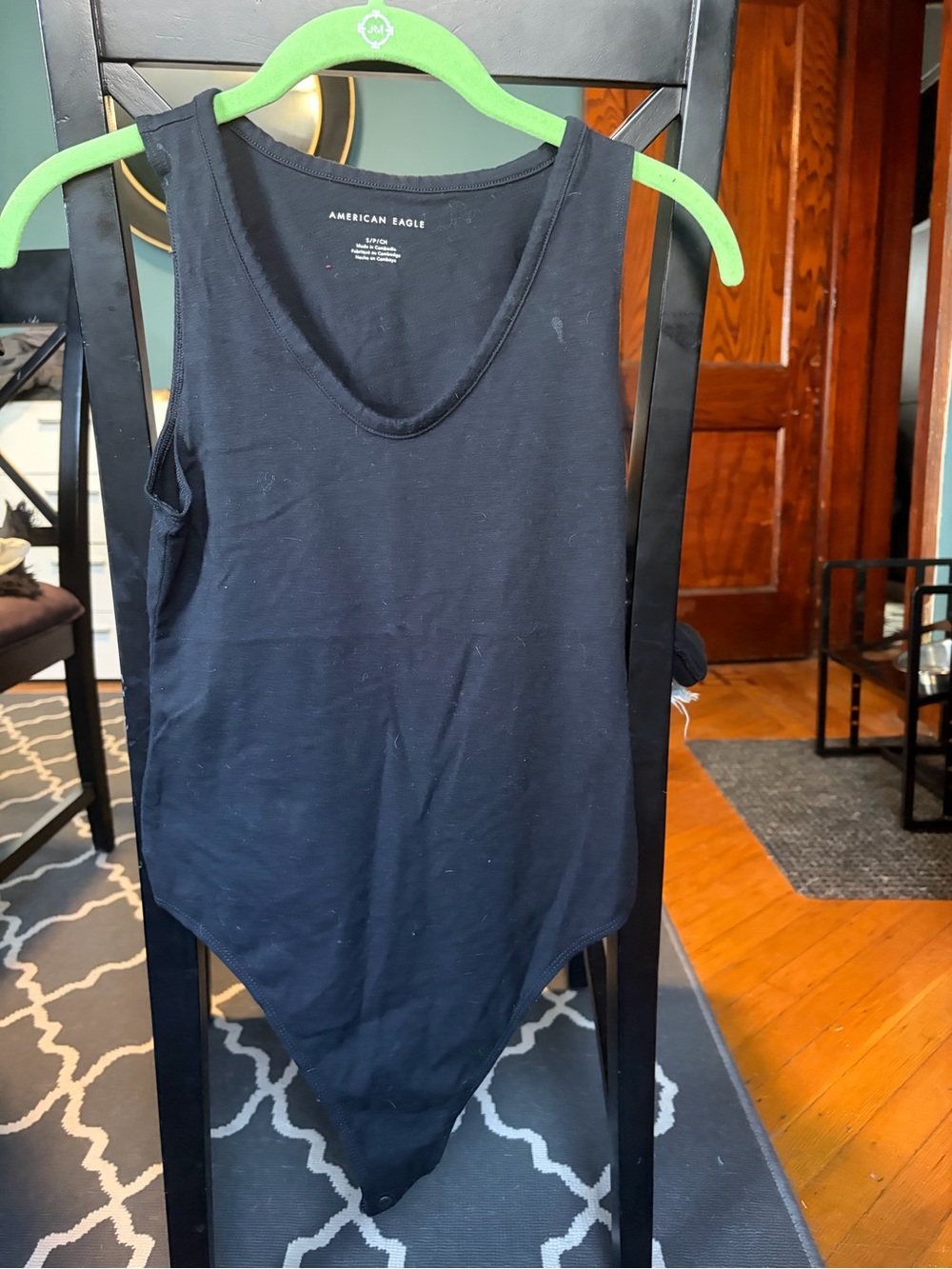 American Eagle Outfitters Black Ribbed Tank Bodysuit